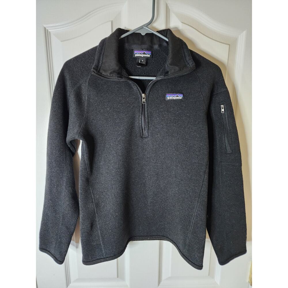 Patagonia Better Sweater 1/4 Zip Fleece Pullover Black Womens Small 25618 FA19